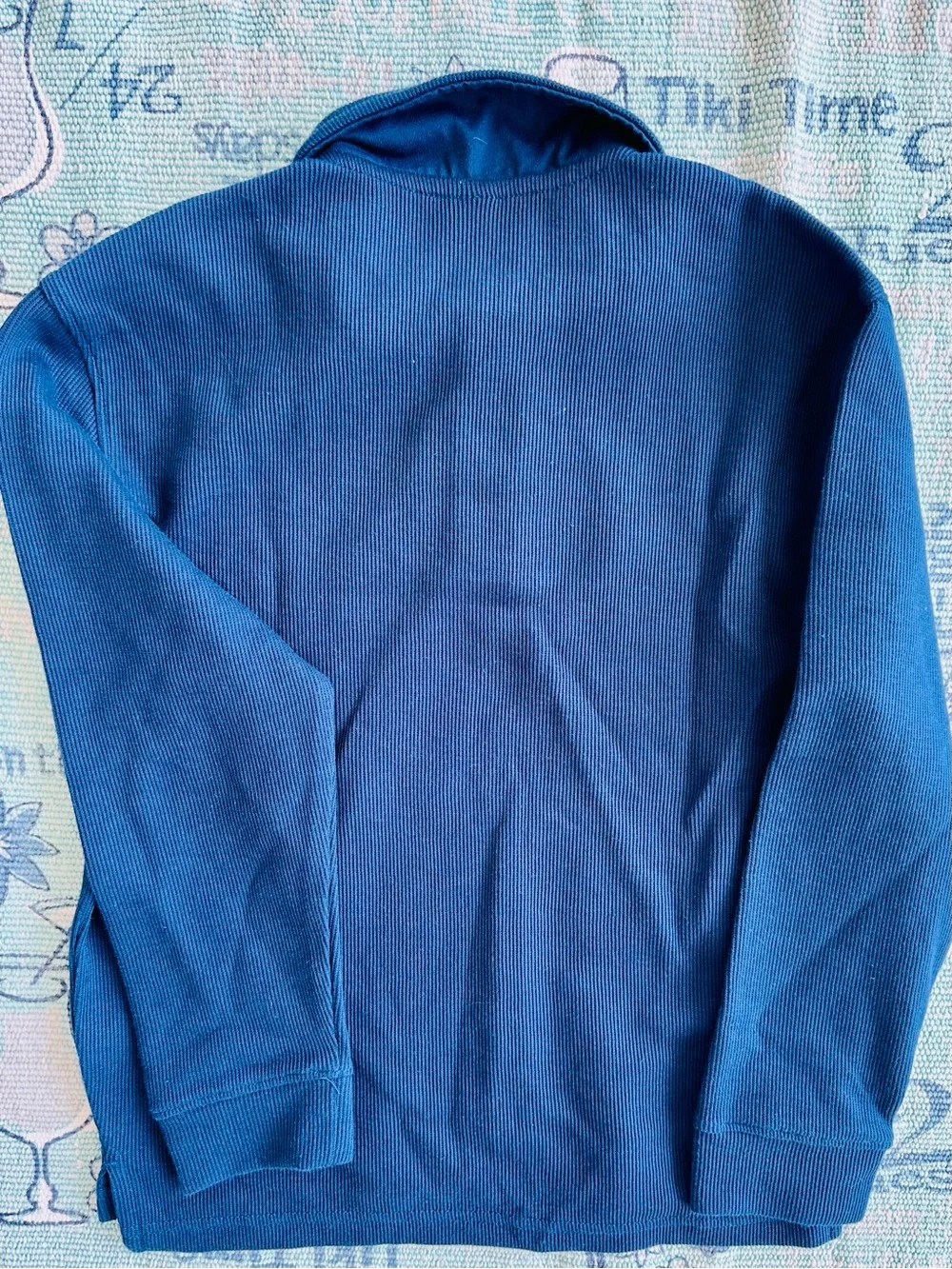 Old Navy Boy’s Blue Ribbed Long Sleeve Polo Shirt Size Medium - Size 8